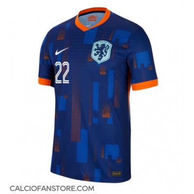 Maglia Calcio Paesi Bassi Denzel Dumfries #22 Seconda Divisa Europei 2024 Manica Corta Maglia Calcio Paesi Bassi Denzel Dumfries #22 Seconda Divisa Europei 2024 Manica Corta